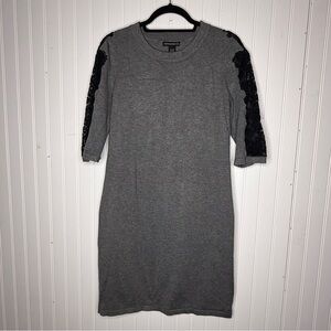 Esperanza Fitted Knit Dress with Black Lace Sleeves Size XL